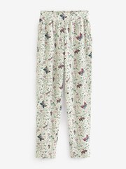 Laura Ashley Grey/ Ecru Shenley Garden Rib Square Neck Top and Trousers Pjyamas - Image 7 of 10