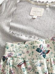 Laura Ashley Grey/ Ecru Shenley Garden Rib Square Neck Top and Trousers Pjyamas - Image 8 of 10