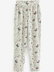 Laura Ashley Grey/ Ecru Shenley Garden Rib Square Neck Top and Trousers Pjyamas - Image 9 of 10