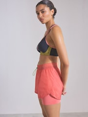 Coral Pink High Waisted 2-in-1 Sport Shorts - Image 3 of 7