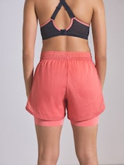 Coral Pink High Waisted 2-in-1 Sport Shorts - Image 4 of 7