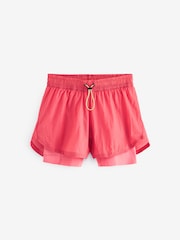 Coral Pink High Waisted 2-in-1 Sport Shorts - Image 6 of 7