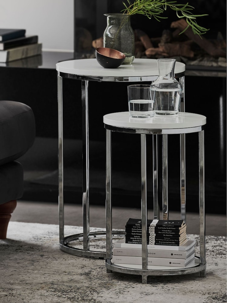 White Mode Gloss Nest of Tables - Image 1 of 9