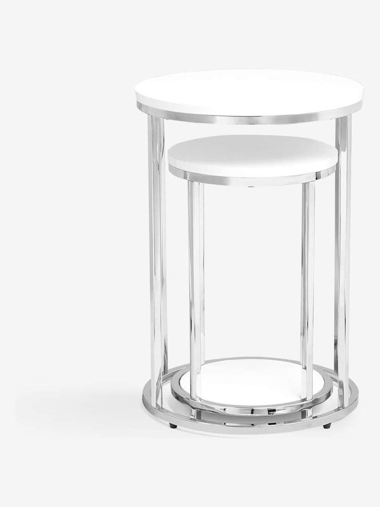 White Mode Gloss Nest of Tables - Image 9 of 9