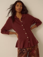 Monsoon Brown Kay Collar Cardigan - Image 1 of 3