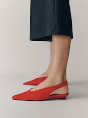 Red Forever Comfort® Suede Leather Low Sling Back Wedges - Image 1 of 4
