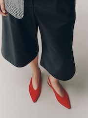 Red Forever Comfort® Suede Leather Low Sling Back Wedges - Image 3 of 4