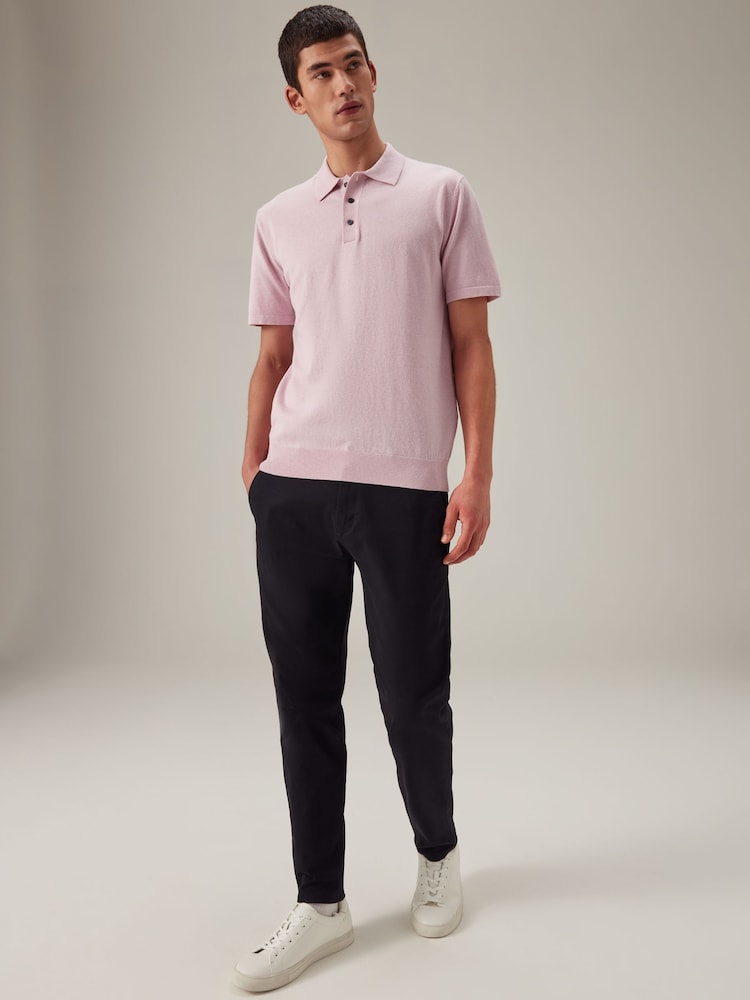 Pink Marl Knitted Polo Shirt - Image 2 of 7