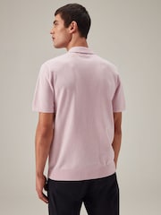 Pink Marl Knitted Polo Shirt - Image 4 of 7