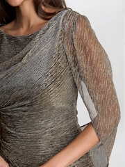 Gina Bacconi Natural Joanna Metallic Knit Maxi Dress - Image 4 of 5
