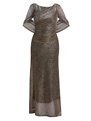 Gina Bacconi Natural Joanna Metallic Knit Maxi Dress - Image 5 of 5