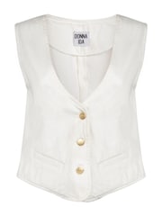 DONNA IDA Elegantly Waisted Nipped in White Waistcoat - Image 5 of 6