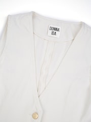 DONNA IDA Elegantly Waisted Nipped in White Waistcoat - Image 6 of 6