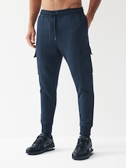 Navy Cotton Rich Cuffed Cargo Joggers - Image 1 of 8
