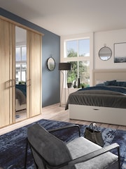 Wiemann Rustic Oak Torquay Wood and Mirror Semi Fitted Triple Wardrobe - Image 1 of 4
