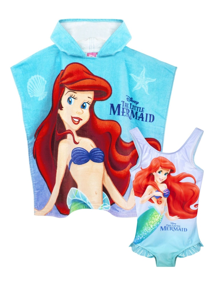 Vanilla Underground Blue Little Mermaid Swimsuit and Towel Poncho Set - Image 1 of 4