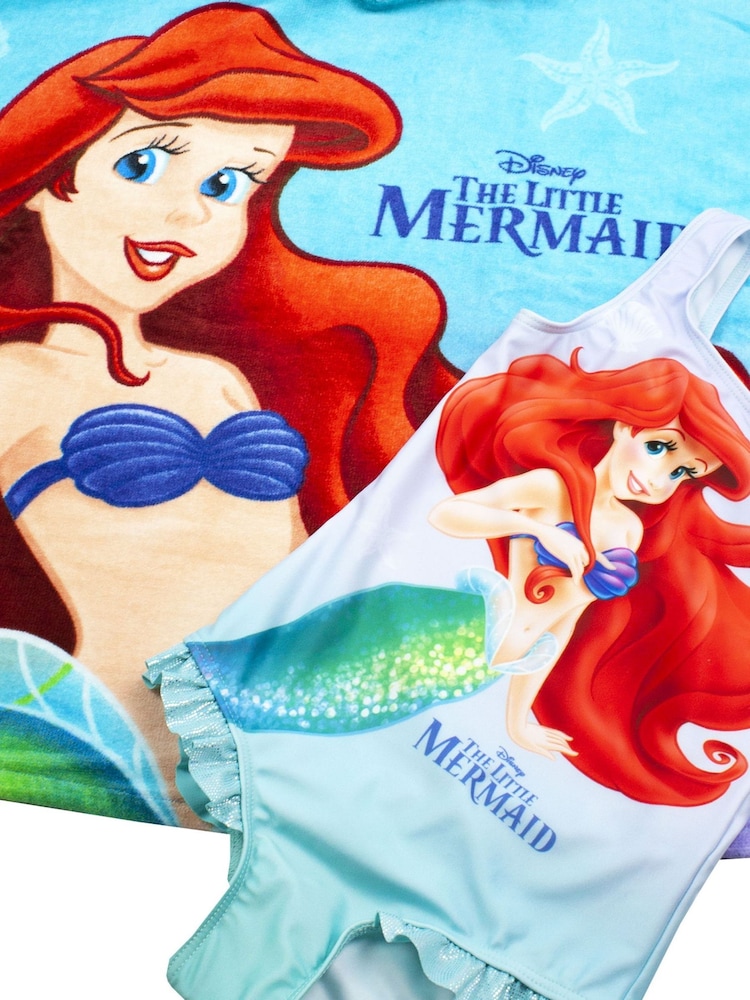 Vanilla Underground Blue Little Mermaid Swimsuit and Towel Poncho Set - Image 4 of 4