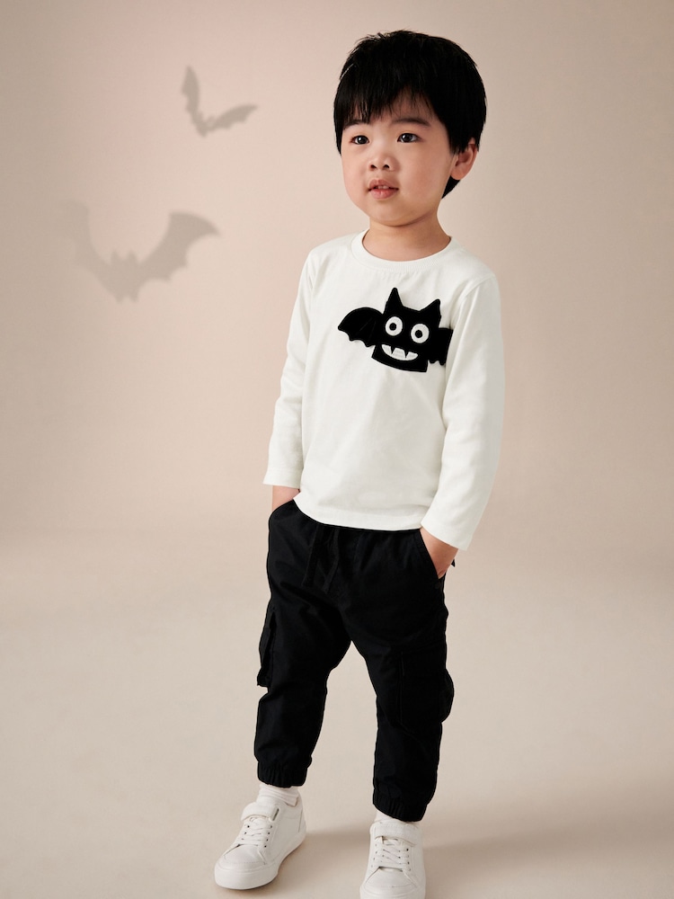 White Bat Halloween 100% Cotton Long Sleeve T-Shirt (3mths-7yrs) - Image 2 of 7