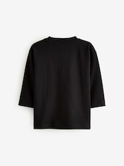Black Ghost Halloween 100% Cotton Long Sleeve T-Shirt (3mths-7yrs) - Image 4 of 5