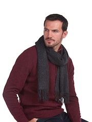 Barbour® Charcoal Grey Plain Lambswool Scarf - Image 1 of 3