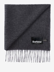 Barbour® Charcoal Grey Plain Lambswool Scarf - Image 3 of 3