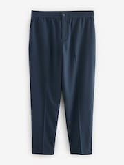 Navy Blue Elasticated Waist Smart Joggers Trousers - Image 6 of 8