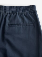 Navy Blue Elasticated Waist Smart Joggers Trousers - Image 7 of 8