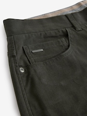 Khaki Green Straight Fit Printed Soft Touch Stretch Denim Jeans Style Trousers - Image 10 of 10