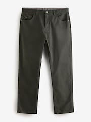 Khaki Green Straight Fit Printed Soft Touch Stretch Denim Jeans Style Trousers - Image 6 of 10