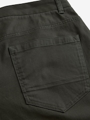 Khaki Green Straight Fit Printed Soft Touch Stretch Denim Jeans Style Trousers - Image 7 of 10