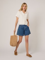 Nobodys Child White Crochet Collar Shirt - Image 4 of 5