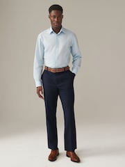 Navy Blue Puppytooth Regular Fit Check Smart Trousers - Image 2 of 7