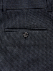 Navy Blue Puppytooth Regular Fit Check Smart Trousers - Image 6 of 7