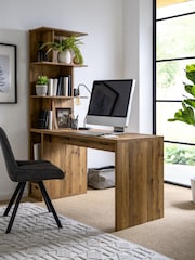 Dark Bronx Oak Effect Desk - Image 2 of 6