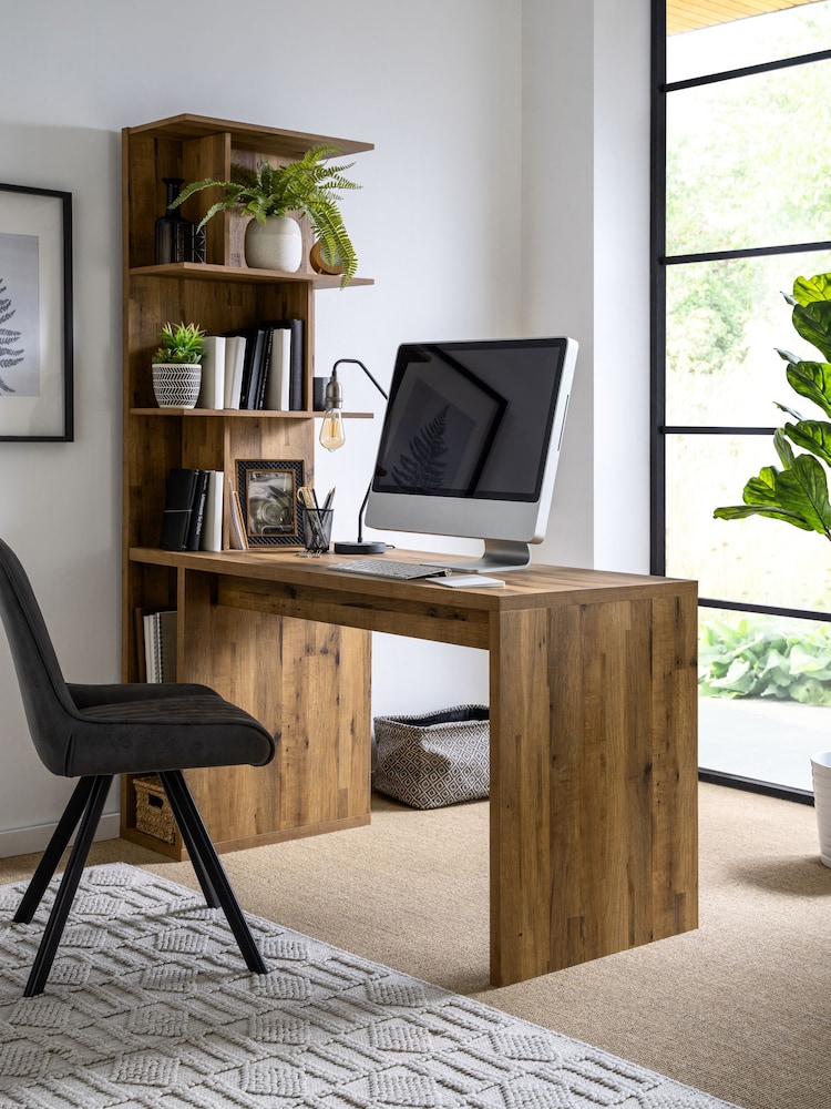 Dark Bronx Oak Effect Desk - Image 2 of 6