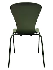 Fusion Living Set of 2 Olive Green Hoxton Plastic Dining Chairs - Image 5 of 6