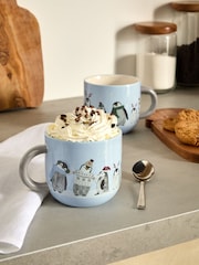 Blue Penguin Mugs Set of 2 - Image 1 of 5