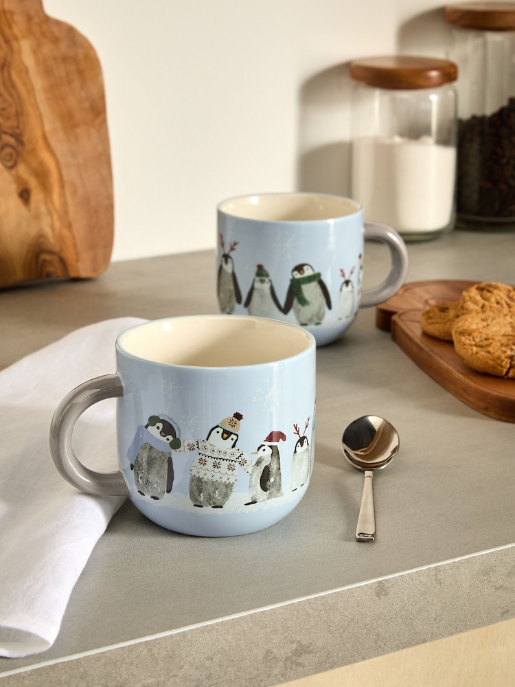 Blue Penguin Mugs Set of 2 - Image 2 of 5