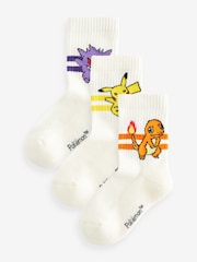 White Pokemon Socks 3 Pack - Image 1 of 4