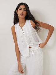Nobodys Child White Tate Pintuck Shell Top - Image 4 of 5