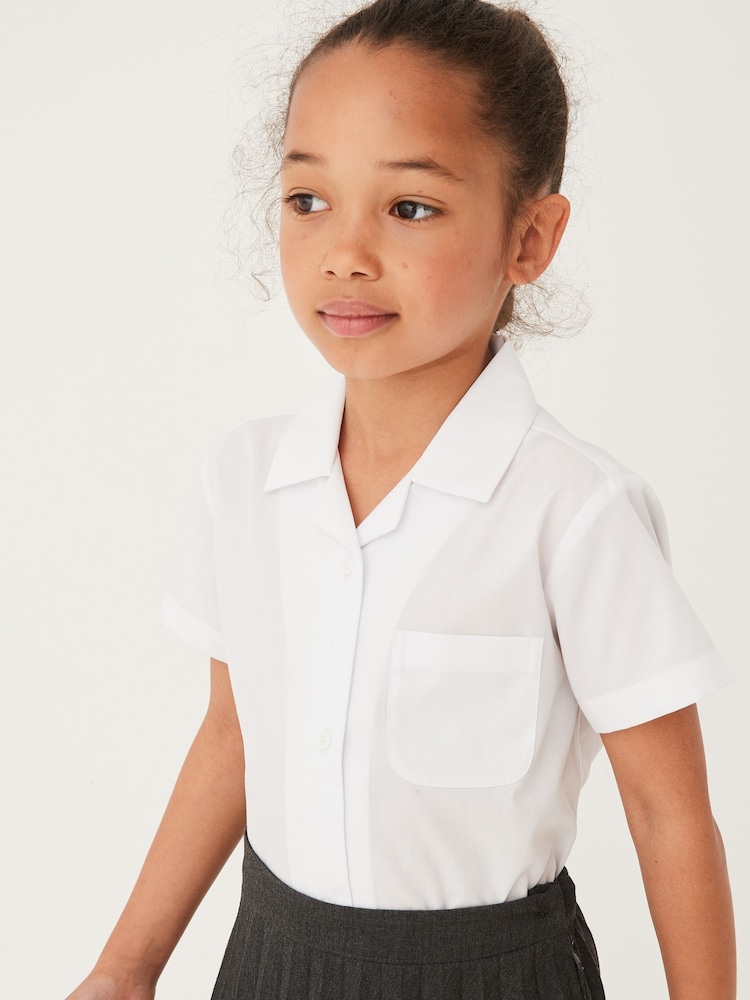 Weiß - 2er-Pack kurzärmlige Schulhemden mit Reverskragen (3-17Jahre) - Bild 2 von 7 Weiß - 2er-Pack kurzärmlige Schulhemden mit Reverskragen (3-17Jahre) - Bild 2 von 7