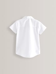 White 2 Pack Short Sleeve Revere Collar School Shirts (3-17yrs) - Image 5 of 7