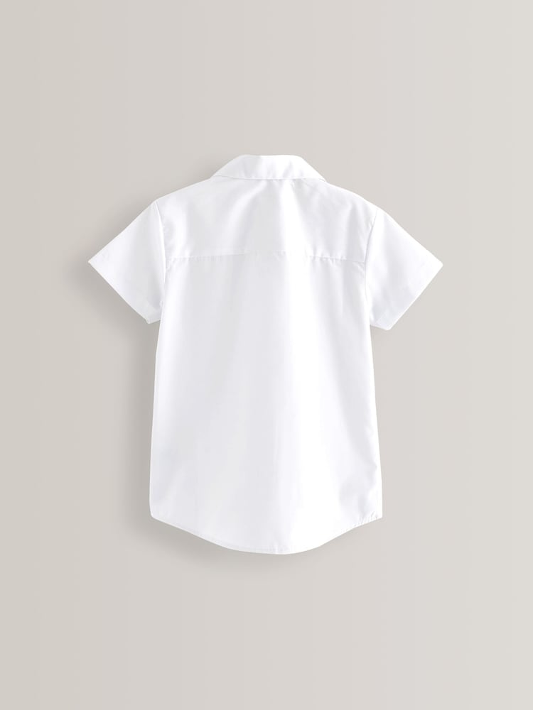 White 2 Pack Short Sleeve Revere Collar School Shirts (3-17yrs) - Image 5 of 7