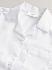 White 2 Pack Short Sleeve Revere Collar School Shirts (3-17yrs) - Image 6 of 7