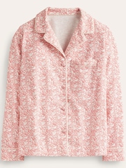 Boden Pink Brushed Cotton Pyjama Shirt - Image 6 of 6