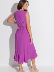 Pour Moi Purple Midaxi Wrap Dress - Image 4 of 6