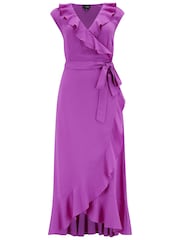 Pour Moi Purple Midaxi Wrap Dress - Image 5 of 6