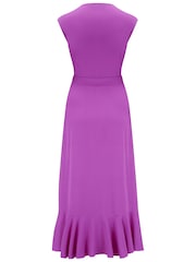 Pour Moi Purple Midaxi Wrap Dress - Image 6 of 6
