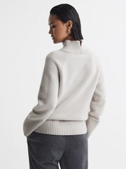 Reiss Grey Gloria Casual Wool-Cashmere Funnel Neck Jumper - Image 5 of 5