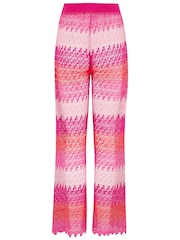 Pour Moi Red Colour Block Crochet Co-Ord Beach Trousers - Image 4 of 4